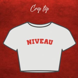 Crop top rouge-noir